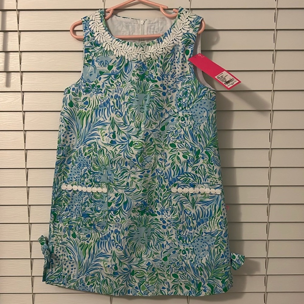 NWT- girls Lilly Pulitzer hydra blue shift dress, size 7
